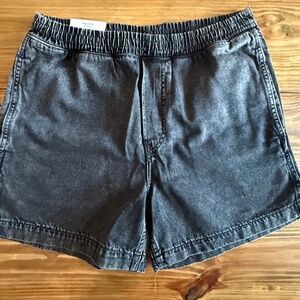 H&M Black Denim Shorts – Elastic Waistband & Drawstring | NWT